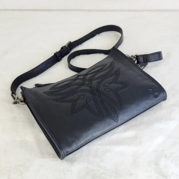NWT Frye Women's Charlene Leather Crossbody, Black - Picture 9 of 12